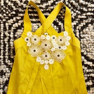 Anthropologie Floreat Pasque top with overlay sz 2